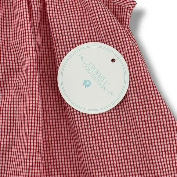 Edgehill Collection Cherry Embroidered Smocked Gingham Checked Dress Sz Newborn - Picture 5 of 5